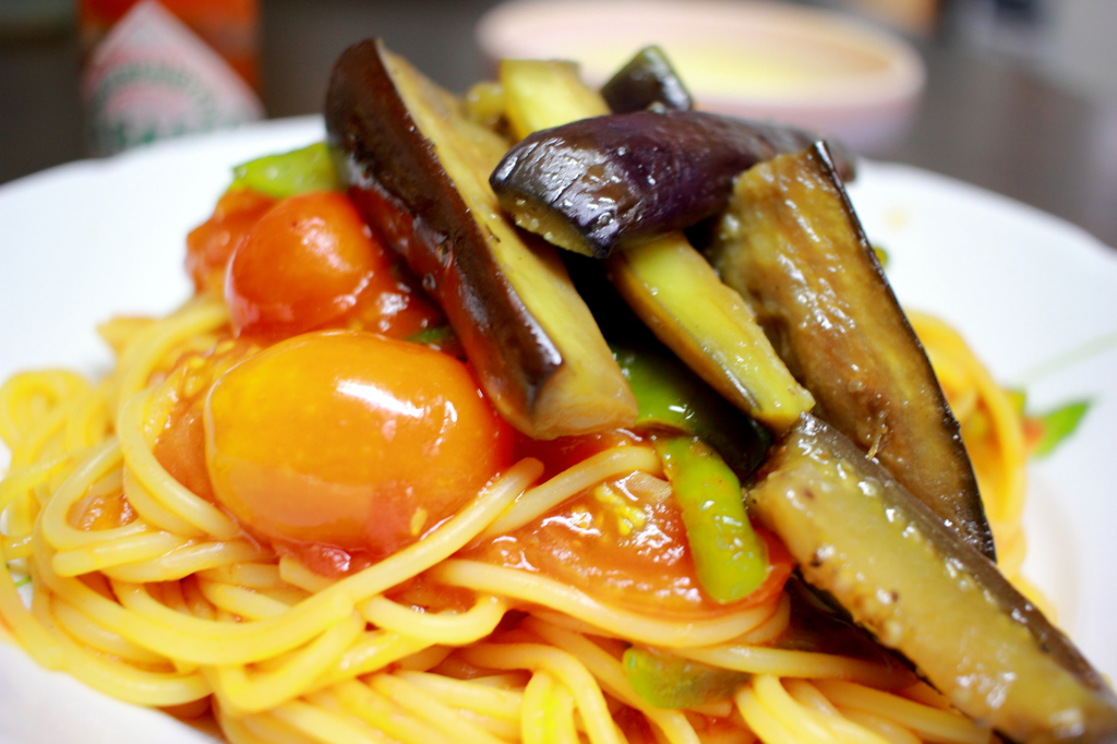 夏野菜のトマトスパゲティ