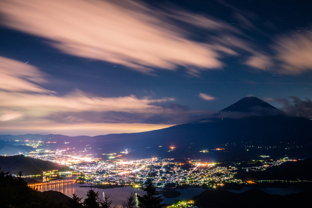 河口湖の夜景