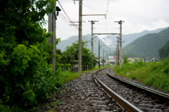 雨のレール