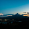富士河口湖町の夕暮れ
