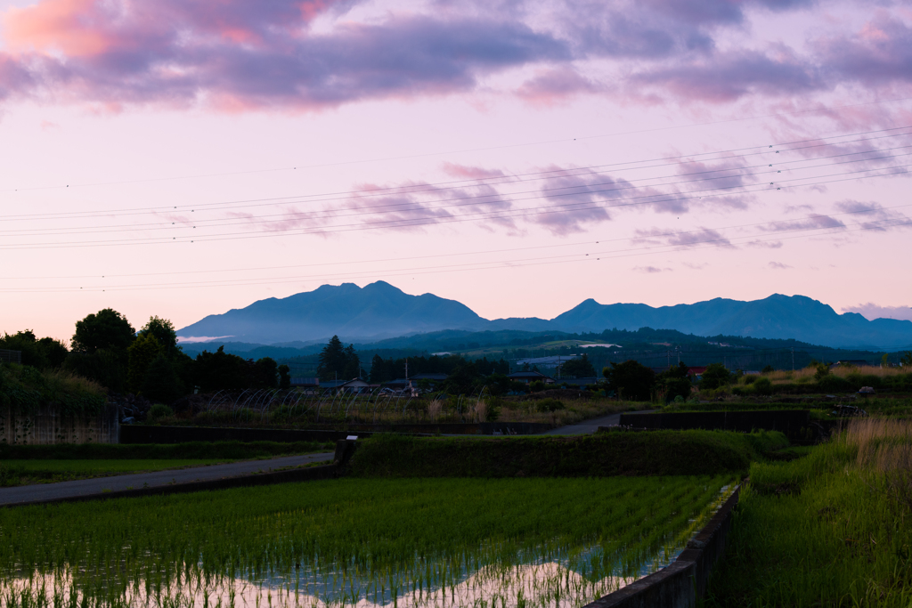 夕焼け空と茅ヶ岳