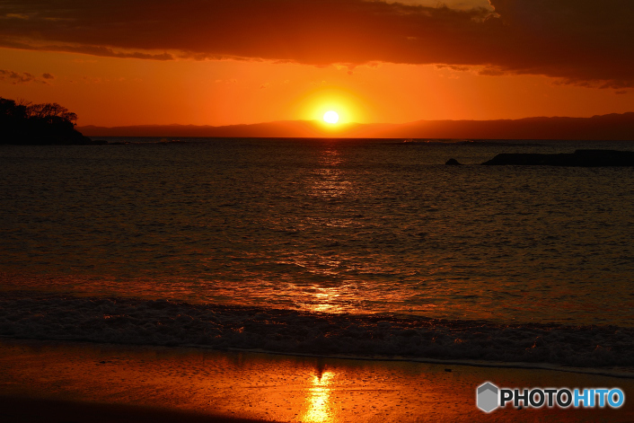 長者が崎の夕陽