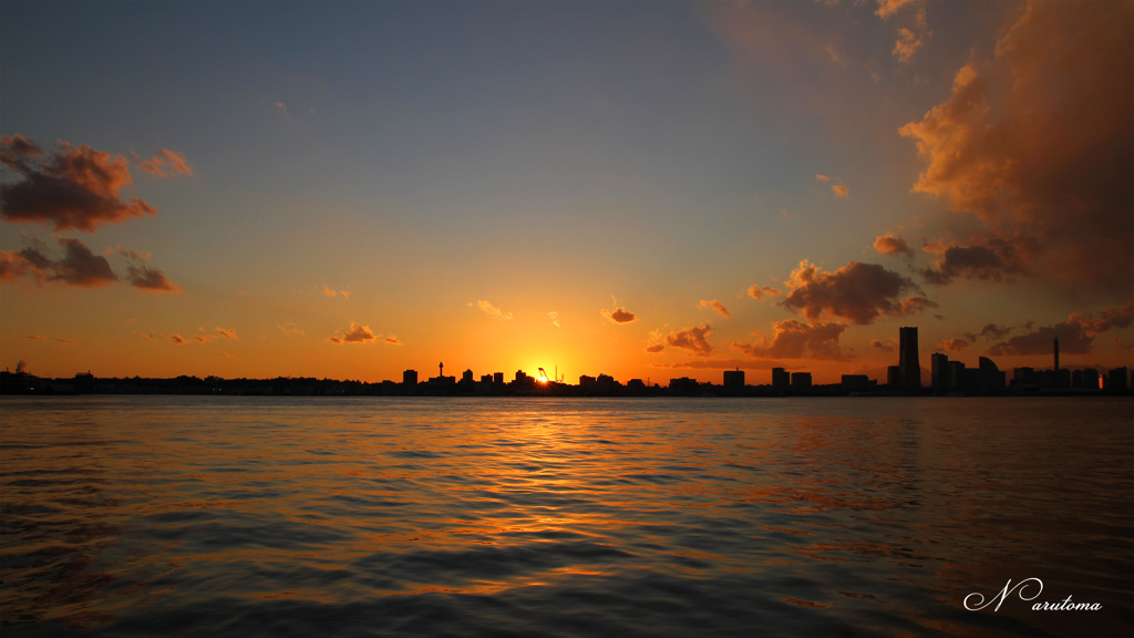 大黒埠頭で夕日をみ～て♪