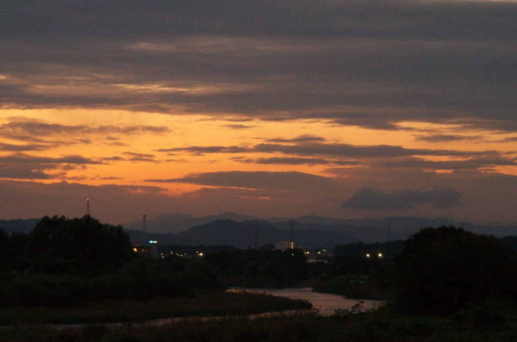 相模川の夕景