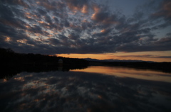 多摩湖の夕景