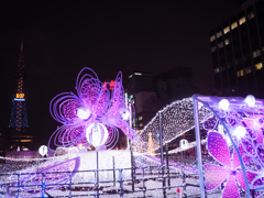 札幌の大通り広場のライトアップ