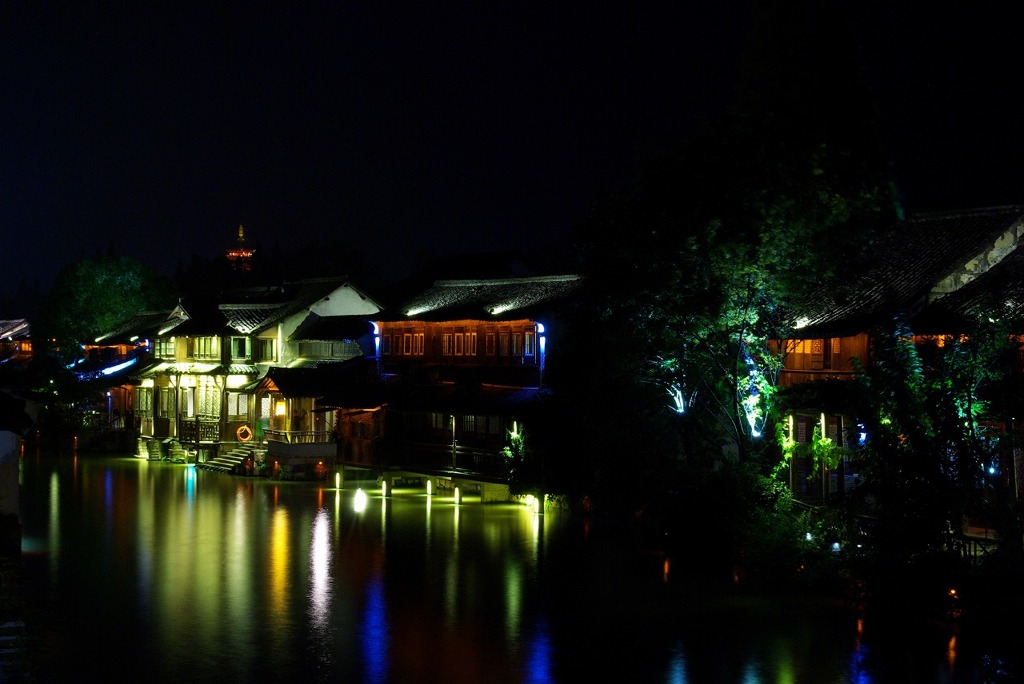 中国鳥鎭の夜景