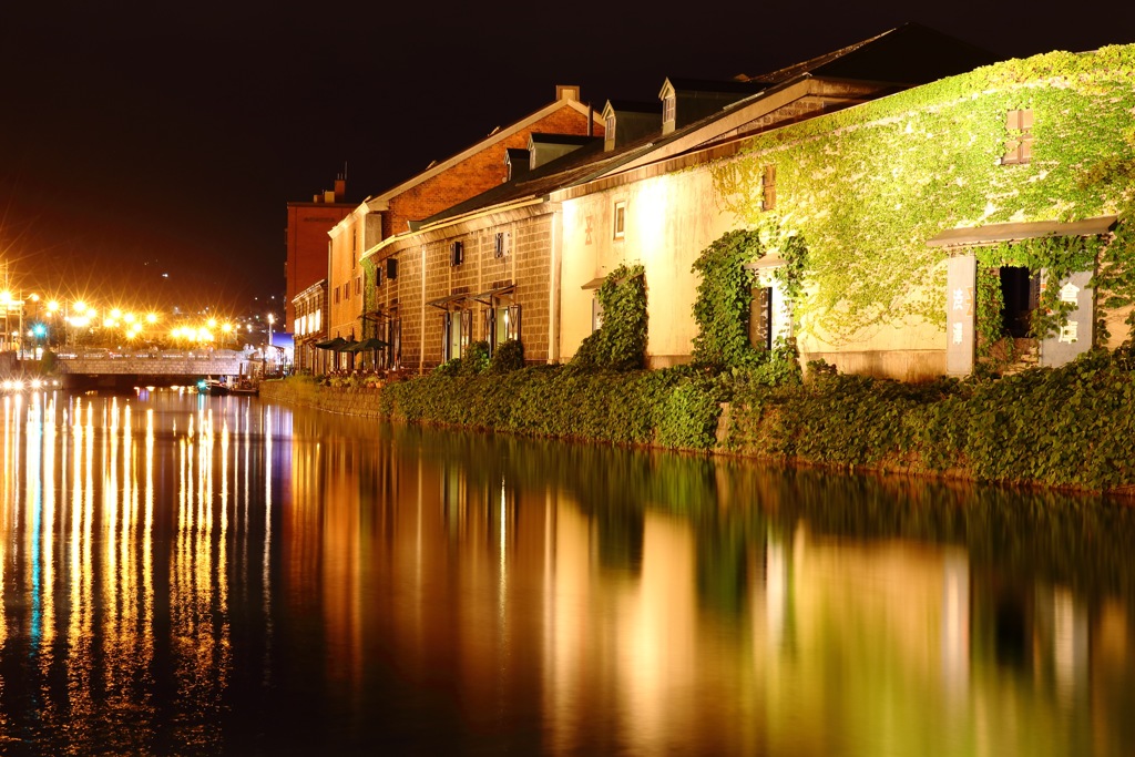 夜の小樽運河