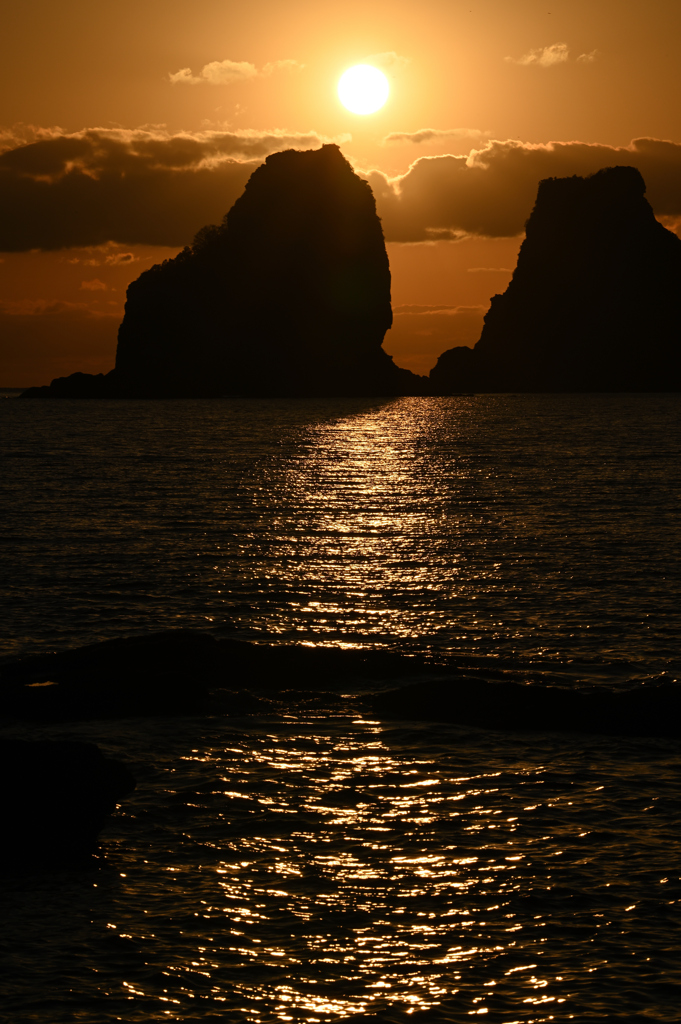 夕陽と神楽島