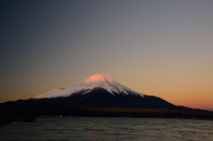 朝日を浴びて