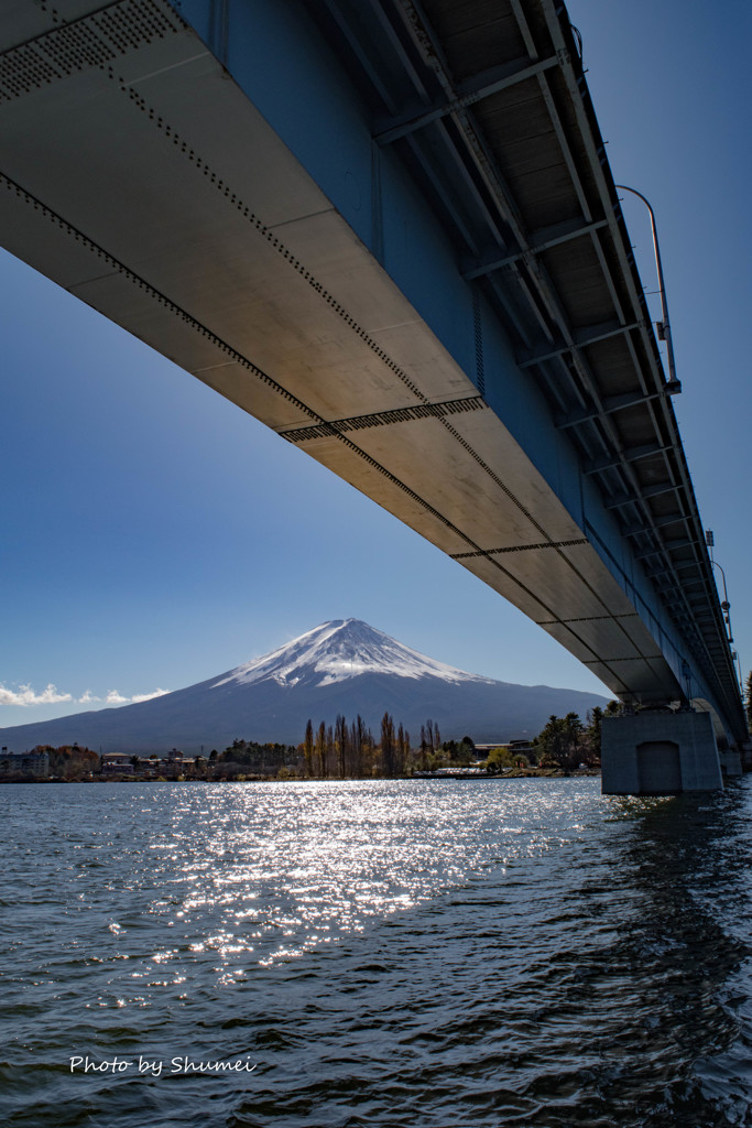 河口湖大橋と富士