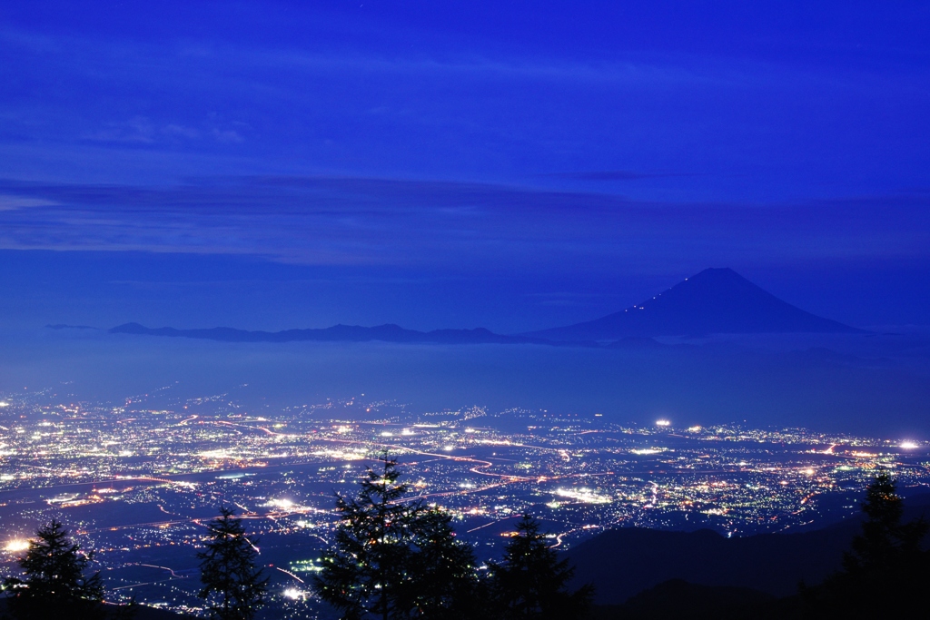 甘利山からの夜景