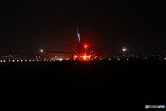仙台空港　夜景　ＡＮＡ　離陸