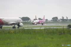 雨の仙台空港