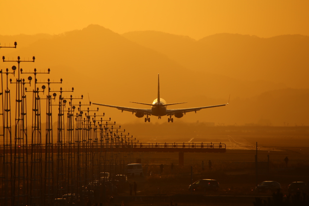 仙台空港 夕焼け