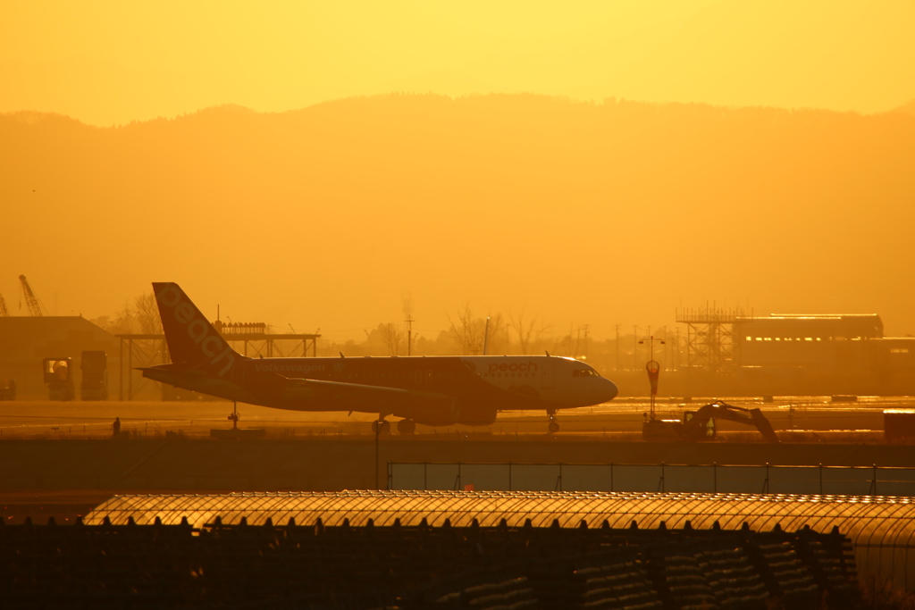 仙台空港 夕焼け