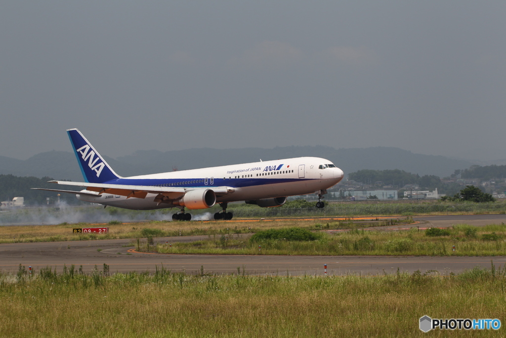 仙台空港　着陸