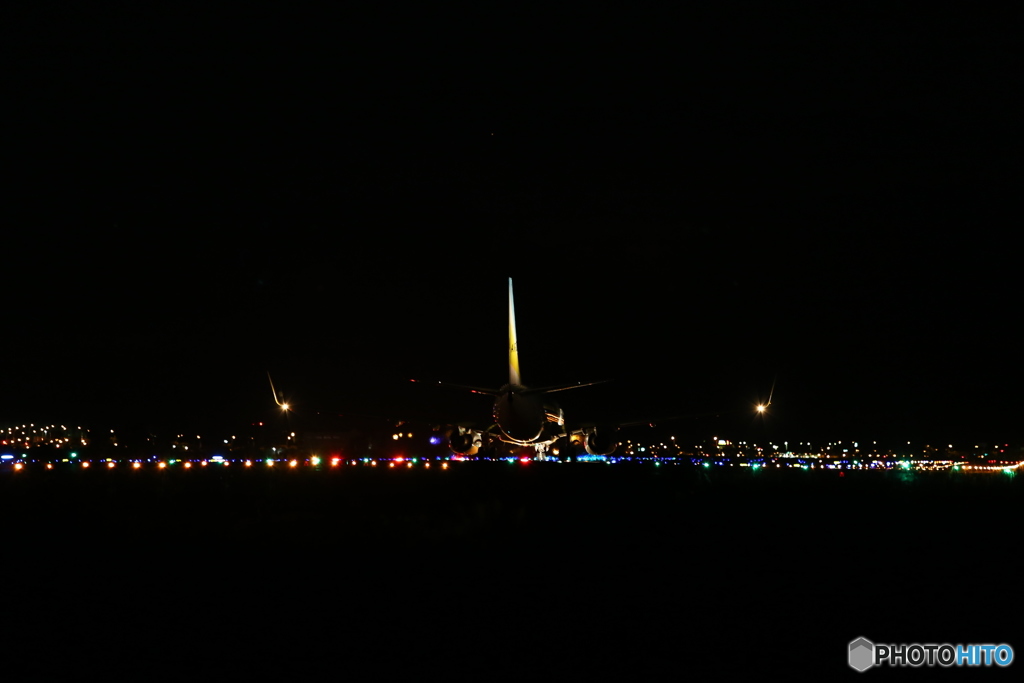 仙台空港　夜に挑戦