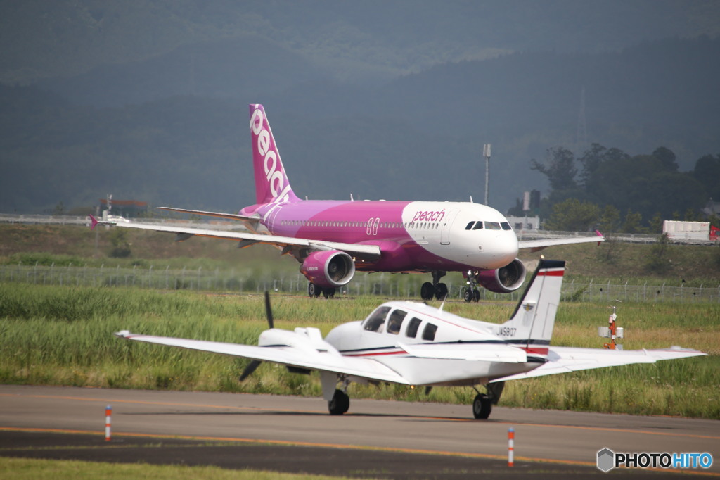 ピーチと練習機