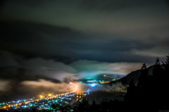 立雲峡　第一展望台からの夜景