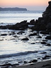 夕暮れの海