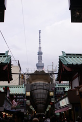 アーケードとスカイツリー