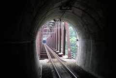野岩線　湯西川温泉駅のホームからの眺め