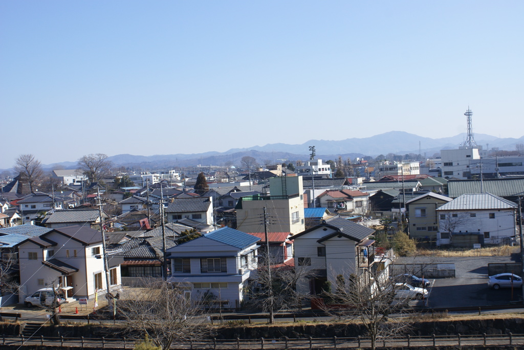 真岡市市街地の眺め