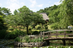 庭園から見た春風萬里荘