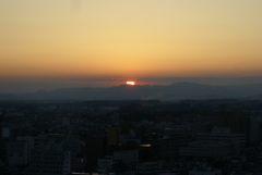 県庁から見た夕日
