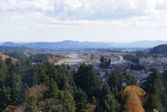 工事現場から見た日光市街