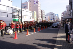分列行進の待機
