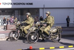 自衛隊のオートバイ