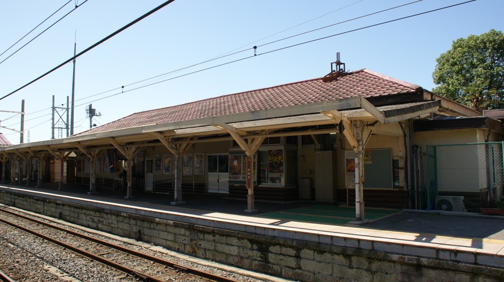 ２番線から見た駅舎