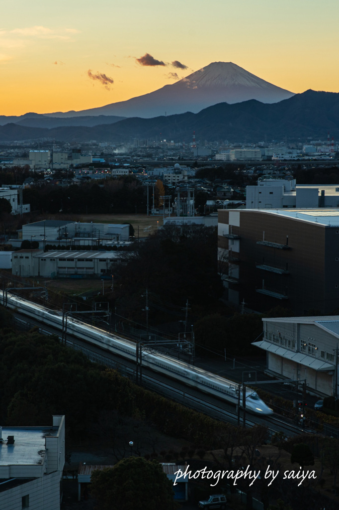 薄暮に駆け抜ける