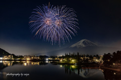 河口湖冬花火6