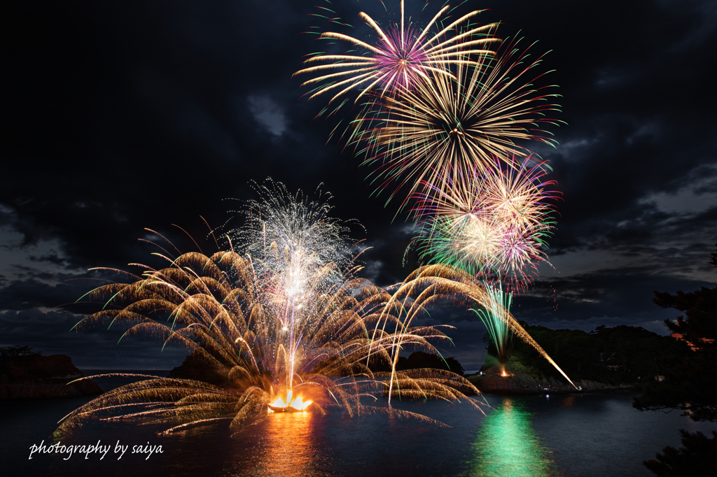 堂ヶ島火祭り花火2021