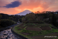 夕刻に染まる