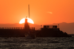 逗子海岸の日没７