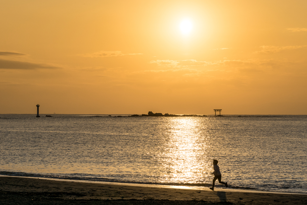 森戸海岸　夕景