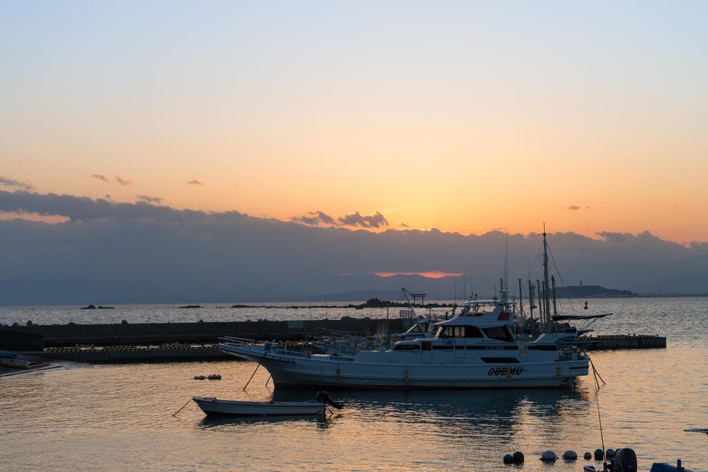 真名瀬漁港夕景