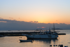 真名瀬漁港夕景