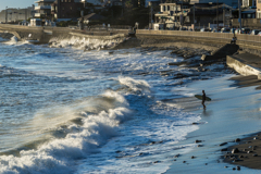 台風19号後の稲村ヶ崎