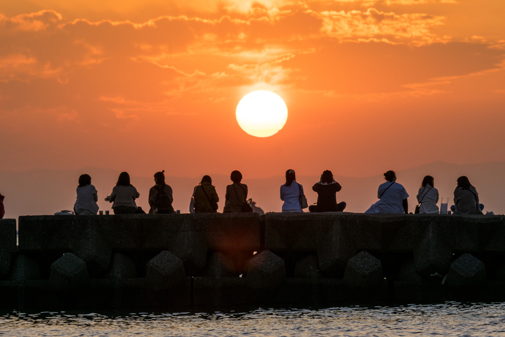 森戸海岸　夕景