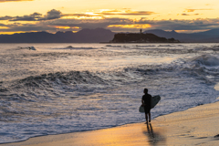 台風19号後の稲村ヶ崎