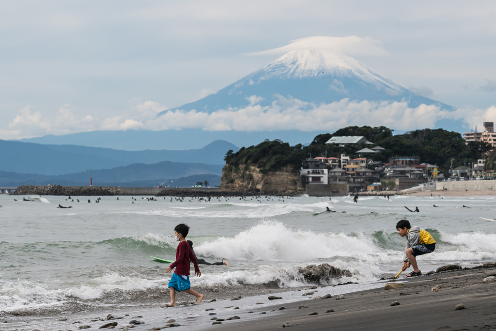 富士山と少年