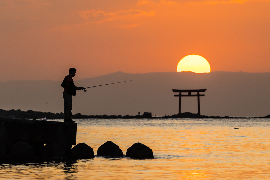 森戸海岸　夕日