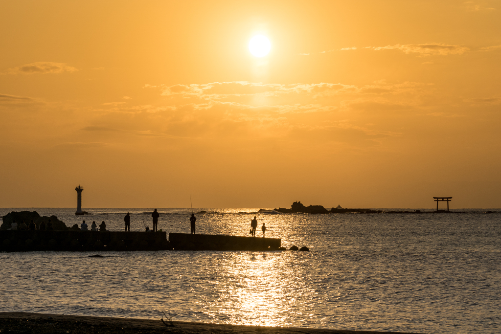 森戸海岸　夕景