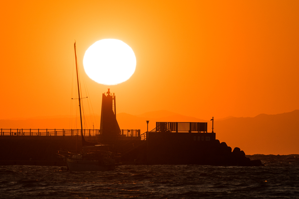 逗子海岸の日没４
