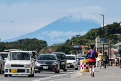 富士山とランナー